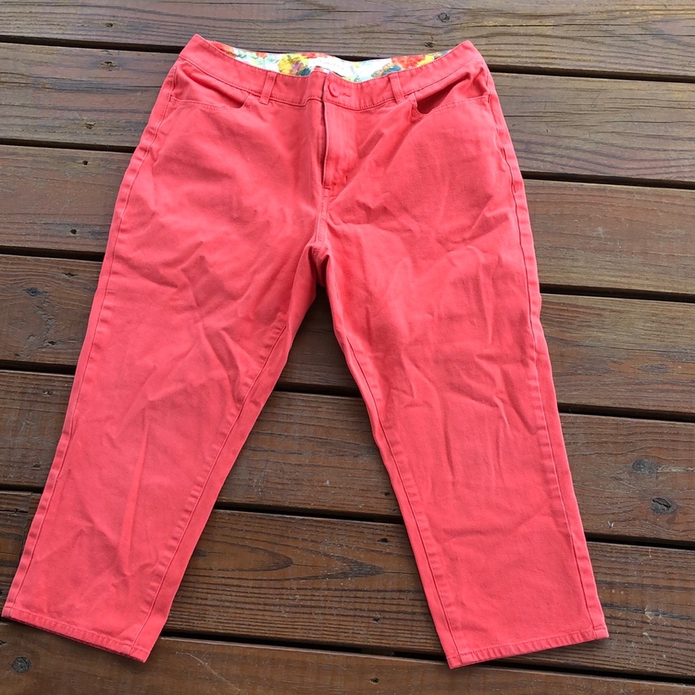 Coldwater Creek Natural Fit Coral Capri-10